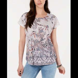 STYLE&CO PRINTED DOLMAN SLEEVE TOP